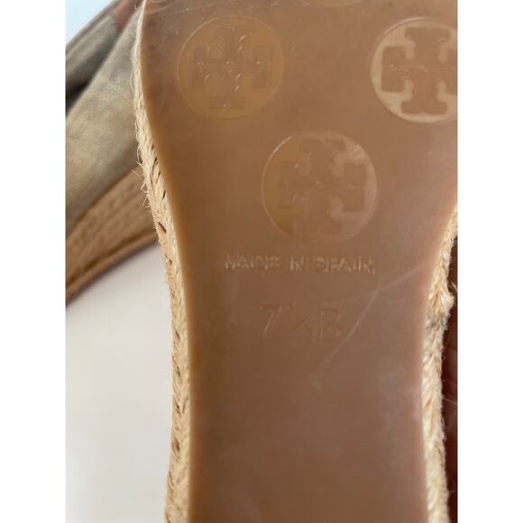 Tory Burch Filipa Espadrille Wedge Tan Shoes, Size 7.5 Made in Spain - Picture 4 of 5